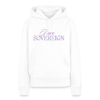 Je suis souverain 2 - Sweat à capuche Premium bio Femme - blanc - Devant - Julia (174cm)