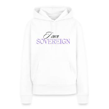 Je suis souverain 3 - Sweat à capuche Premium bio Femme - blanc - Devant - Julia (174cm)