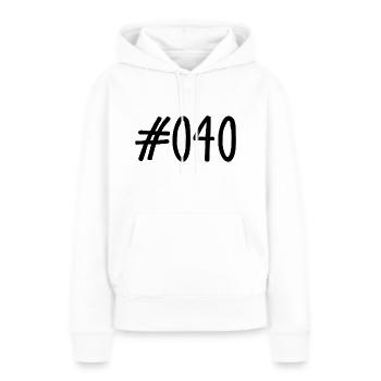 #040 - 040 - Vorwahl - Hamburg - Elbe - Alster - Frauen Premium Bio Hoodie - Weiß - Vorne - Julia (174cm)