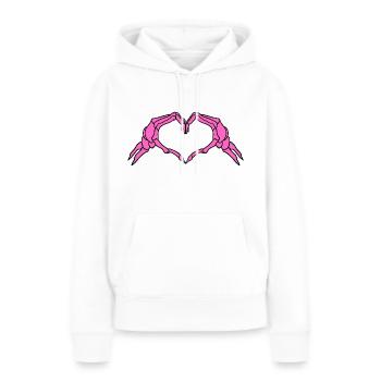 Skeleton Hands Heart Sign Retro Halloween Costume - Frauen Premium Bio Hoodie - Weiß - Vorne - Julia (174cm)