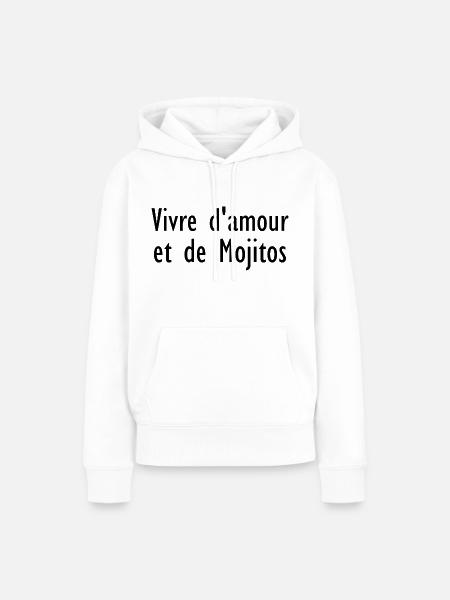 Leben von Liebe und Mojitos - Frauen Premium Bio Hoodie - Weiß