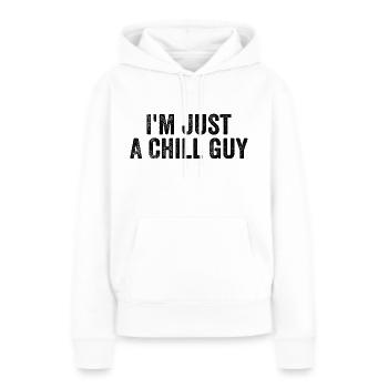 Ich bin einfach ein entspannter Typ - Frauen Premium Bio Hoodie - Weiß - Vorne - Julia (174cm)