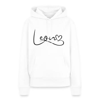 Leon Name Vorname Herzdekor - Frauen Premium Bio Hoodie - Weiß - Vorne - Julia (174cm)