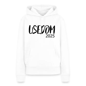 Usedom 2025 - Frauen Premium Bio Hoodie - Weiß - Vorne - Julia (174cm)