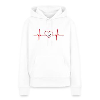 Mama Herzschlag 4 - Frauen Premium Bio Hoodie - Weiß - Vorne - Julia (174cm)