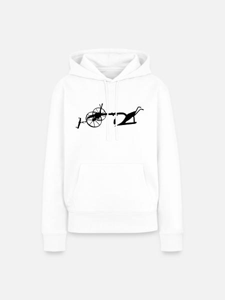 alter Pflug_va1 - Frauen Premium Bio Hoodie - Weiß