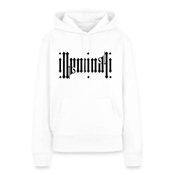 Illuminati - Sweat à capuche Premium bio Femme - blanc - Devant - Julia (174cm)