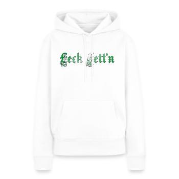 leck fett´n - meine Heimat ist die Steiermark - Frauen Premium Bio Hoodie - Weiß - Vorne - Julia (174cm)