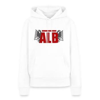 ALB - Albaner - Albanien - Frauen Premium Bio Hoodie - Weiß - Vorne - Julia (174cm)