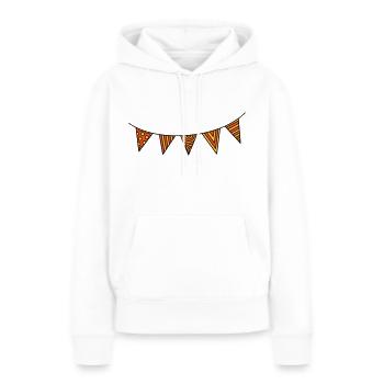 Wimpelkette dreifarbig - Frauen Premium Bio Hoodie - Weiß - Vorne - Julia (174cm)