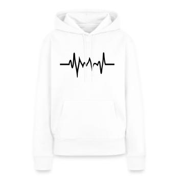 Fréquence - Sweat à capuche Premium bio Femme - blanc - Devant - Julia (174cm)
