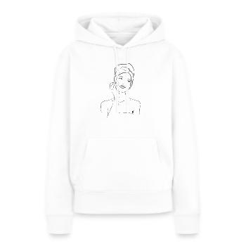 maquillage, maquillage, beauté, spa - Sweat à capuche Premium bio Femme - blanc - Devant - Julia (174cm)