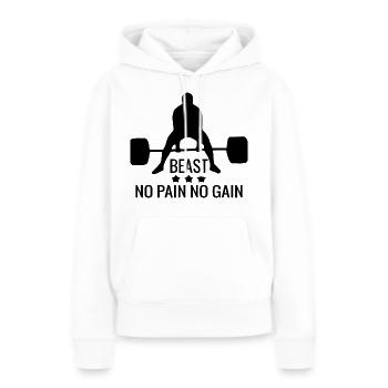 Musculation Musculation Entraînement Gym - Sweat à capuche Premium bio Femme - blanc - Devant - Julia (174cm)