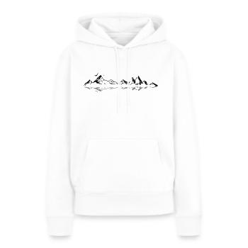 MONTAGNES Paysage Silhouette Panorama - Sweat à capuche Premium bio Femme - blanc - Devant - Julia (174cm)