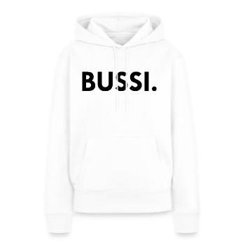 BUSSI. - Frauen Premium Bio Hoodie - Weiß - Vorne - Julia (174cm)