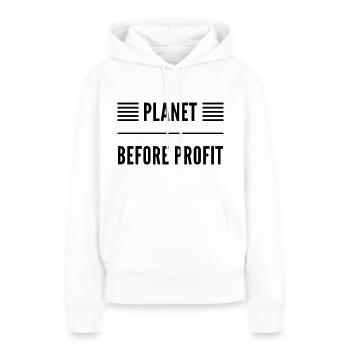 Planet Before Profit - Women’s Premium Organic Hoodie - white - Front - Julia (174cm)