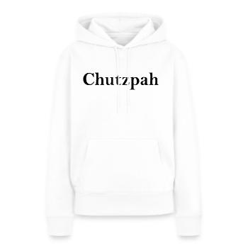 Chutzpah - Sweat à capuche Premium bio Femme - blanc - Devant - Julia (174cm)