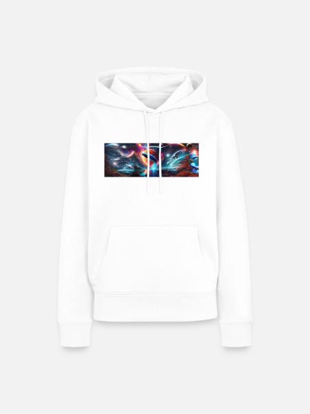 Trippiger Raum - Frauen Premium Bio Hoodie - Weiß