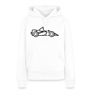 Rennwagen - Frauen Premium Bio Hoodie - Weiß - Vorne - Julia (174cm)
