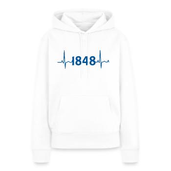 Bochum Herzschlag EKG Puls - Frauen Premium Bio Hoodie - Weiß - Vorne - Julia (174cm)