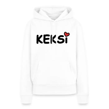 Keksi Nom d’animal de compagnie Coeur - Sweat à capuche Premium bio Femme - blanc - Devant - Julia (174cm)