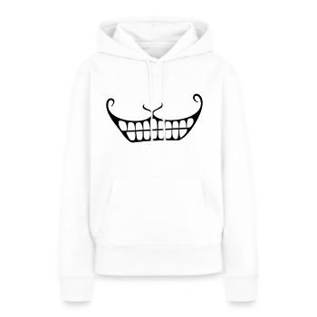 Grinsen / Cheshire cat smile (2c) - Frauen Premium Bio Hoodie - Weiß - Vorne - Julia (174cm)