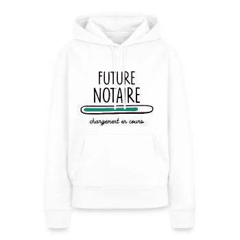 FUTURE NOTARY gift diploma end of studies - Women’s Premium Organic Hoodie - white - Front - Julia (174cm)