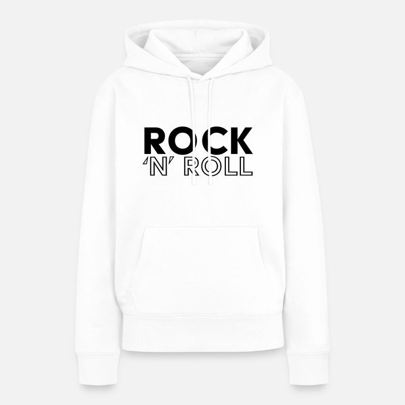 Rock 'n’roll / Rock and Roll / Rock & Roll - Sweat à capuche Premium bio Femme - blanc