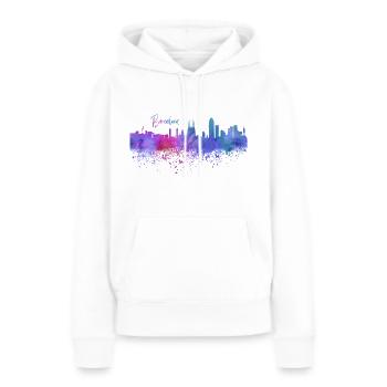 Barcelona - Frauen Premium Bio Hoodie - Weiß - Vorne - Julia (174cm)