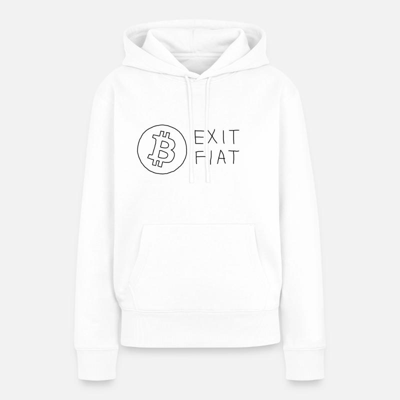 exitfiat - Sweat à capuche Premium bio Femme - blanc