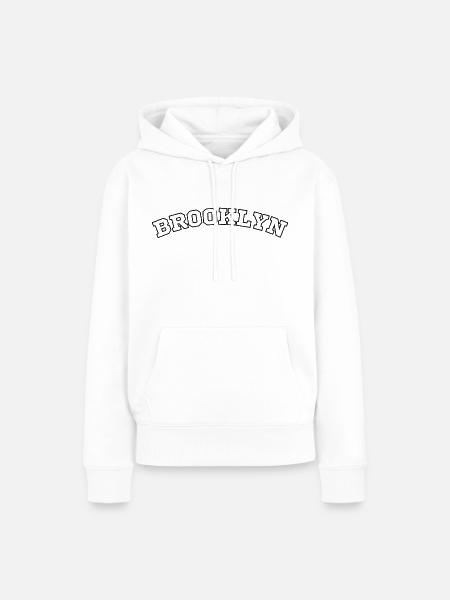 Brooklyn outline black - Frauen Premium Bio Hoodie - Weiß