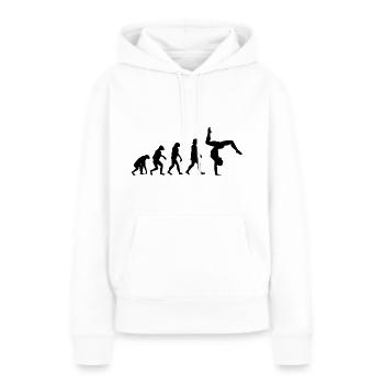 Evolution du poirier de gymnastique - Sweat à capuche Premium bio Femme - blanc - Devant - Julia (174cm)