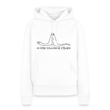 In der Schlange - Wortspiel - Frauen Premium Bio Hoodie - Weiß - Vorne - Julia (174cm)