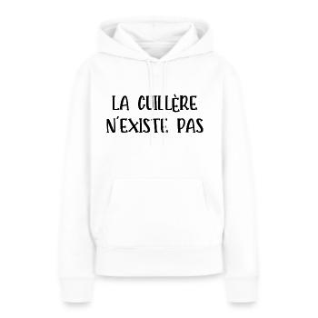 la cuillère n'existe pas - Sweat à capuche Premium bio Femme - blanc - Devant - Julia (174cm)