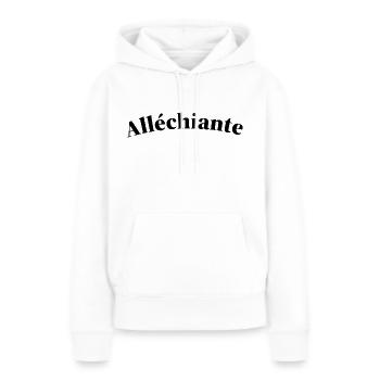 ALL E Noir - Sweat à capuche Premium bio Femme - blanc - Devant - Julia (174cm)