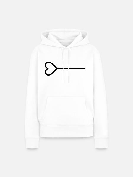 Herz-Pfeil - Frauen Premium Bio Hoodie - Weiß