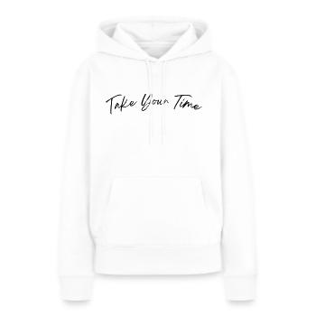 Take Your Time - Frauen Premium Bio Hoodie - Weiß - Vorne - Julia (174cm)