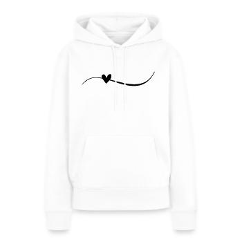 Ligne avec cœur - Sweat à capuche Premium bio Femme - blanc - Devant - Julia (174cm)