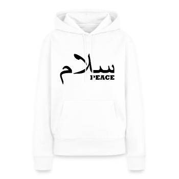 Salam / Frieden / Hallo - Frauen Premium Bio Hoodie - Weiß - Vorne - Julia (174cm)