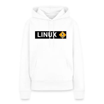 Chemise Linux - Sweat à capuche Premium bio Femme - blanc - Devant - Julia (174cm)