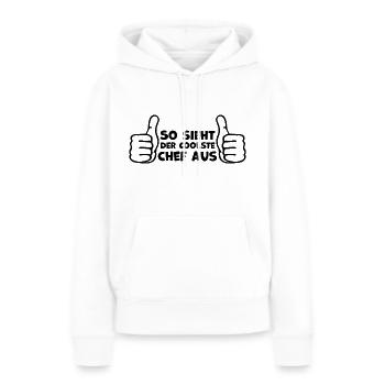 Chef Büroleben Bürohumor Jubiläum - Frauen Premium Bio Hoodie - Weiß - Vorne - Julia (174cm)