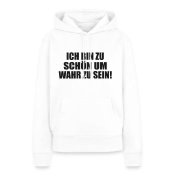 trop beau pour être vrai Égocentrique Égoïste Égoïste - Sweat à capuche Premium bio Femme - blanc - Devant - Julia (174cm)