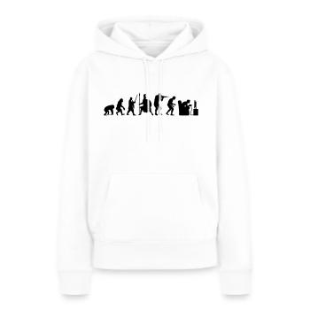 Héros de l’évolution de l’évolution - Sweat à capuche Premium bio Femme - blanc - Devant - Julia (174cm)