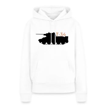 T34 - Frauen Premium Bio Hoodie - Weiß - Vorne - Julia (174cm)