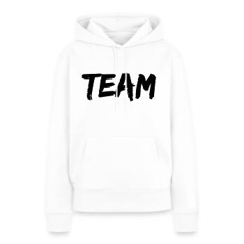 équipe - Sweat à capuche Premium bio Femme - blanc - Devant - Julia (174cm)