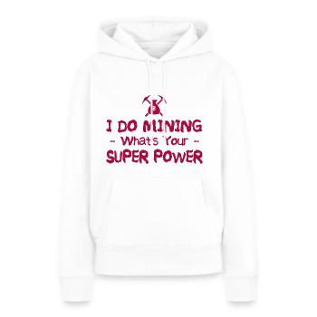 Exploitation minière - Sweat à capuche Premium bio Femme - blanc - Devant - Julia (174cm)