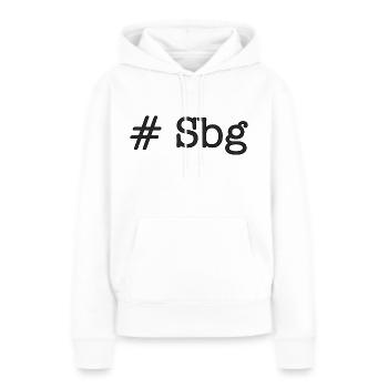 hashtag Salzburg - Frauen Premium Bio Hoodie - Weiß - Vorne - Julia (174cm)