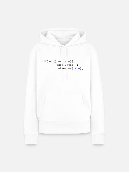 Stop being sad! - Frauen Premium Bio Hoodie - Weiß