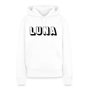 Name - Luna - Frauen Premium Bio Hoodie - Weiß - Vorne - Julia (174cm)
