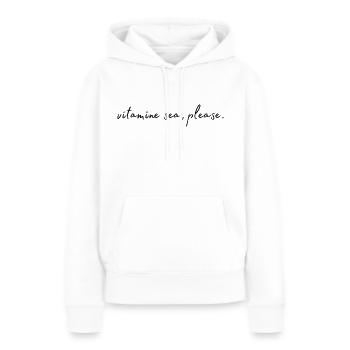 Vitamines de la mer, s’il vous plaît - Sweat à capuche Premium bio Femme - blanc - Devant - Julia (174cm)